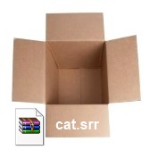 Empty paperboard box with cat.srr caption